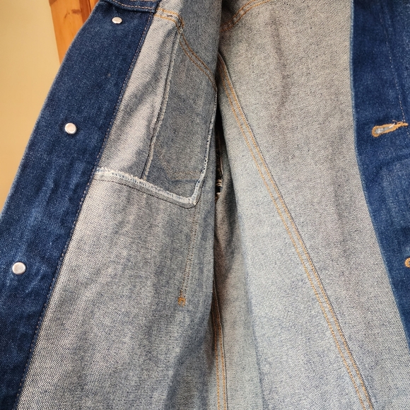 Wrangler Men's Cowboy Cut Blue Denim Jacket, Size LT - Picture 3 of 9